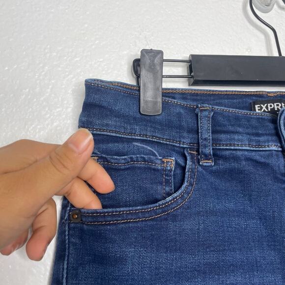 Express Womens Jeans Size 4 Perfect Ankle Legging High Rise Denim Blue - Picture 14 of 16